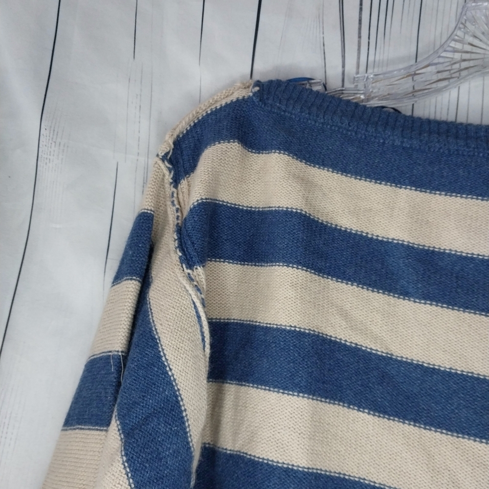 Free People We The Free Into The Blue Striped Pullover Sweater - Picture 5 of 9